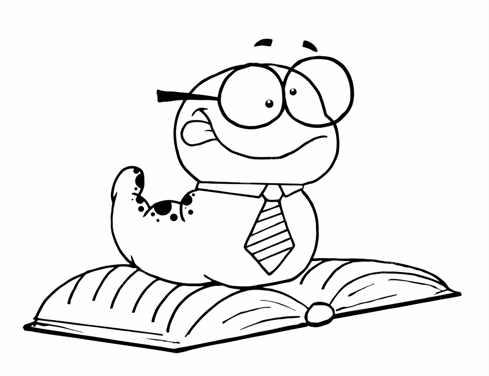 Cartoon caterpillar met boek — Stockvector © HitToon