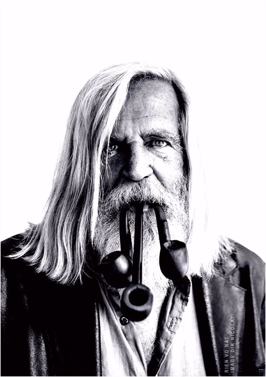 Gallery owner artist Rien van der Nat A portrait of him made with