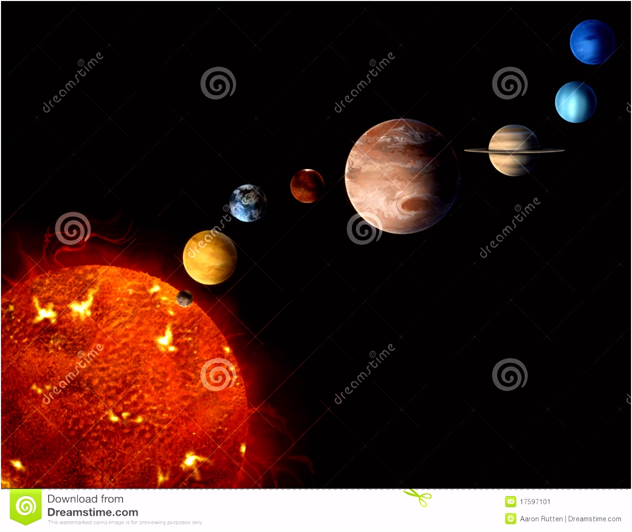 De Planetenillustratie Van Het Zonnestelsel Stock Illustratie