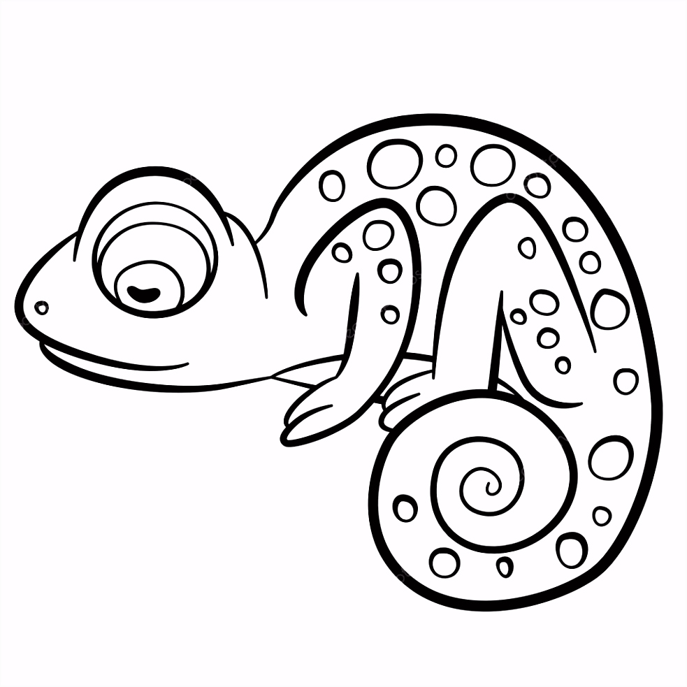 Dier Kleurplaten Kleurplaten Wilde Ren Kleine Schattige Kameleon — Stockvector Q1da73fmu3 T2od2skhn6