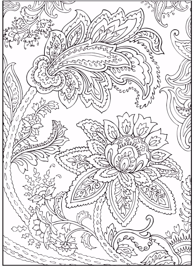 Een Wallpaper En Kleurplaten Van Jakers Paisley Flowers Abstract Doodle