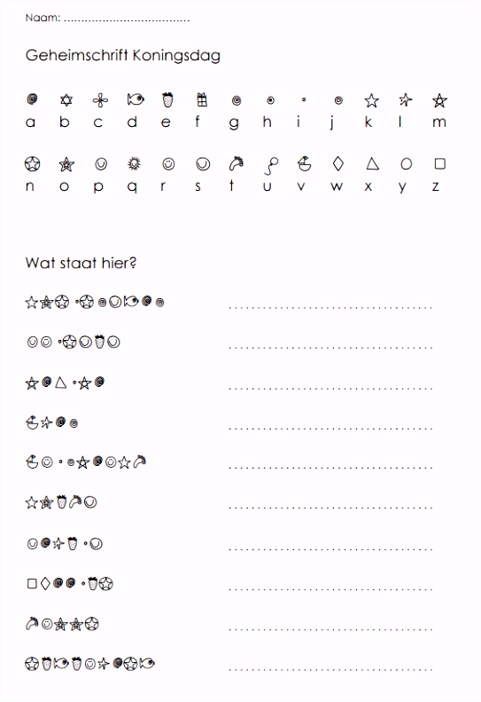Geheimschrift [jufleontine] Koningsdag Puzzels