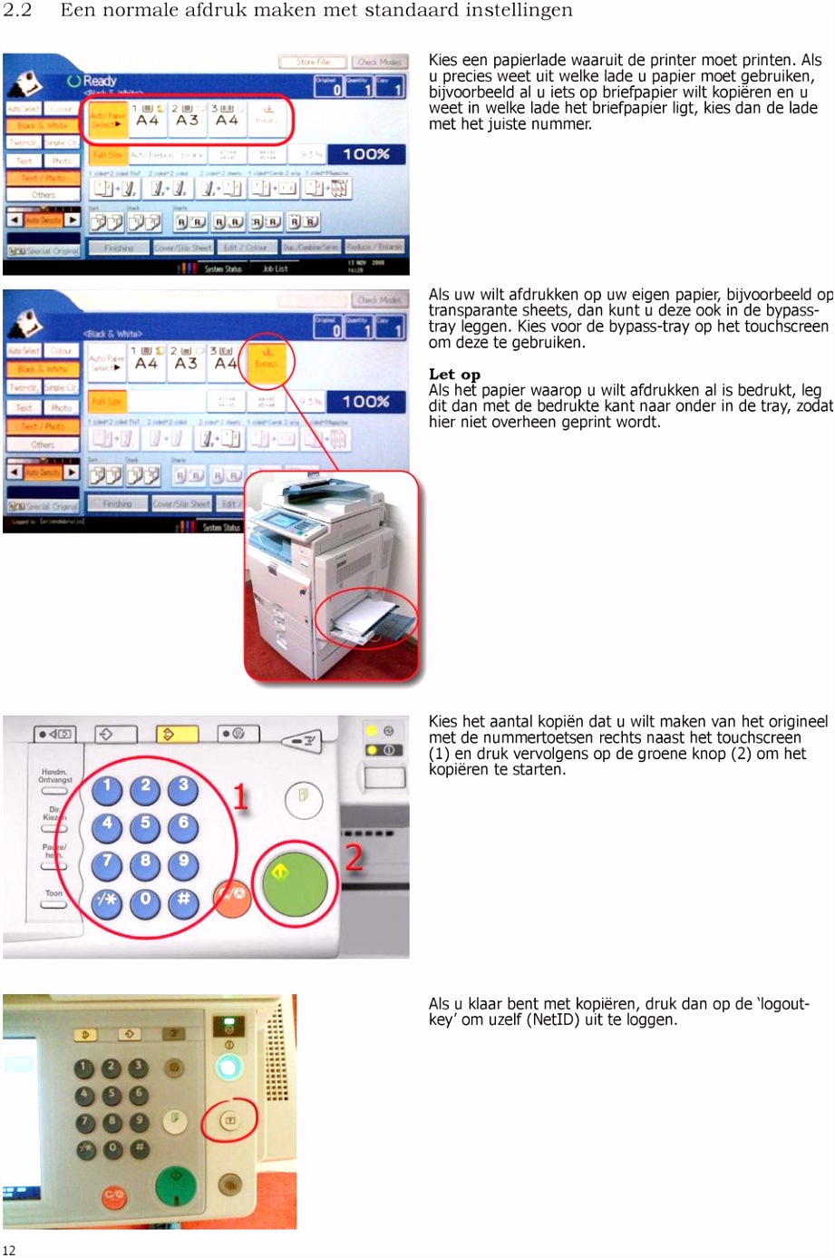 Windows XP SP 3 Handleiding printer Ricoh MP C2500 Bestemd voor