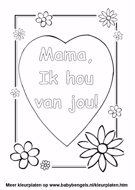 Kleurplaat hart valentijn moederdag vaderdag