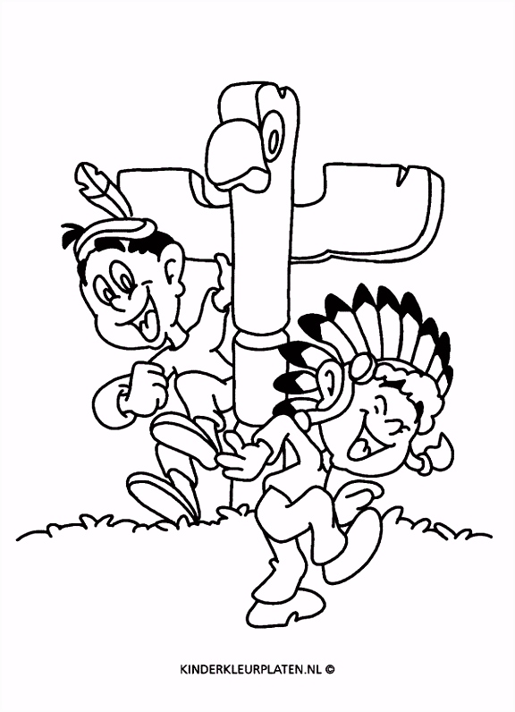 Kleurplaat Indianen Kleurplaat totempaal Indianen Vakantie J5yy19ttc8 X6ugvuvki4
