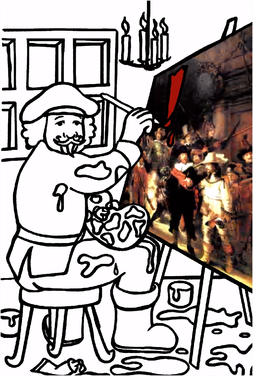 Kleurplaat Nachtwacht Coloring Page Rembrandt Van Rijn Rembrandt Van Rijn Y2nf32rpw2 Z4dkv2etx0