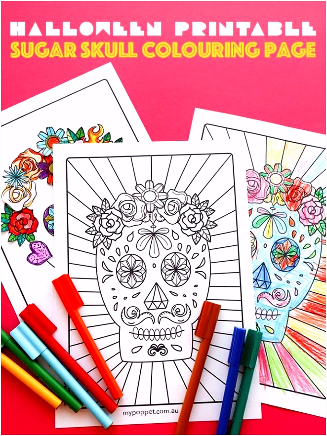Kleurplaat Smiley Free Halloween Printable Day Of the Dead Sugar Skull Colouring Page T3yz74wlw8 I4dzvswequ