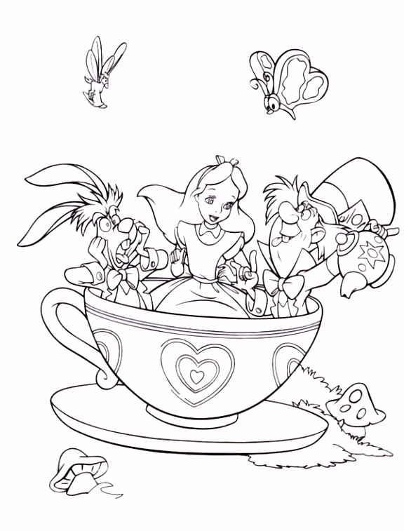 Kleurplaten Alice In Wonderland Alice In Wonderland Fantasyland Mad Tea Party Alice In Wonderland W1dm03yya7 Dhaumuwdw6