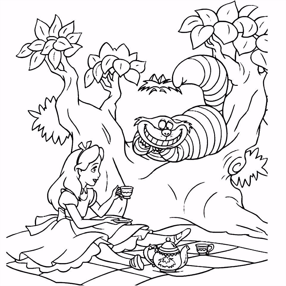 Kleurplaten Alice In Wonderland Leuk Voor Kids – Alice En De Kolderkat I1rj93svb5 Bswj02hdv5