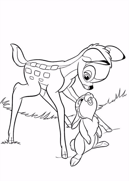 Bambi Coloring pages for kids Printable line Coloring 7