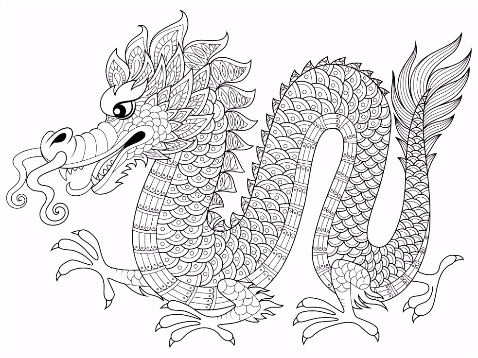 Kleurplaten Chinese Draak Chinese Draak In Zentangle Stijl Volwassen Anti Stressprogramma O8ak78ele8 Ssykm4vdsu