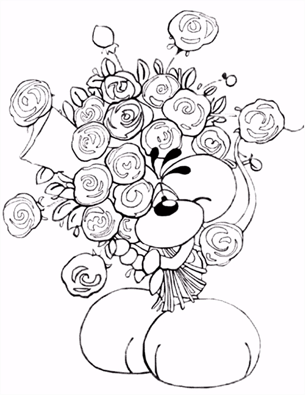 Kleurplaten Diddl Kleuren Diddl Met Een Bos Bloemen Kleurplaten A3ir72cnn5 B6ya6skanu