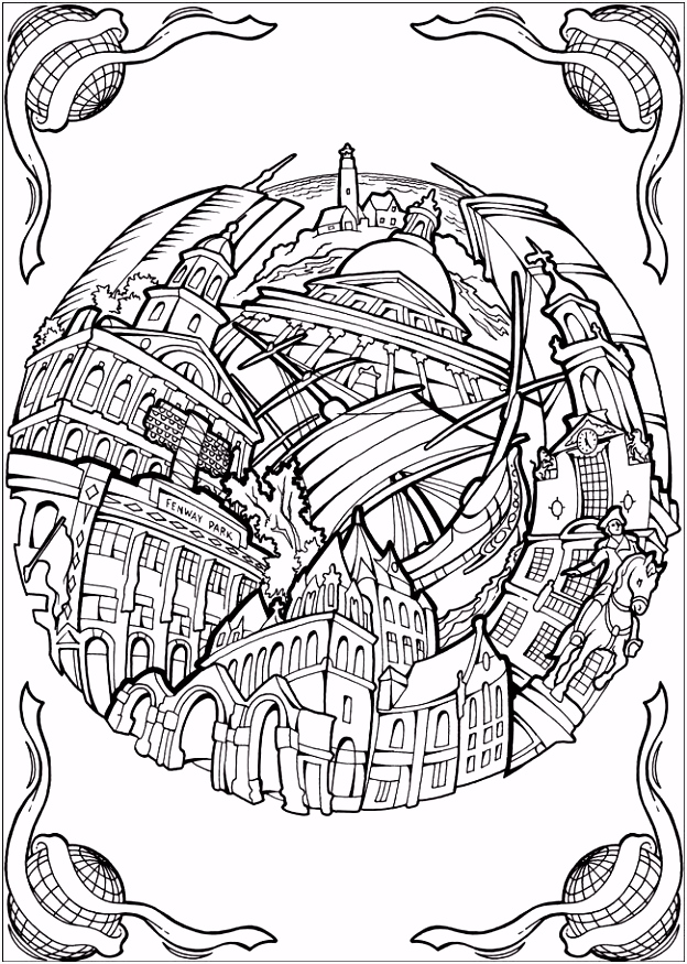 Kleurplaten Droomvangers Bliss Cities Coloring Book Your Passport to Calm by David Bodo V7sf29br09 Ruyum6gpes