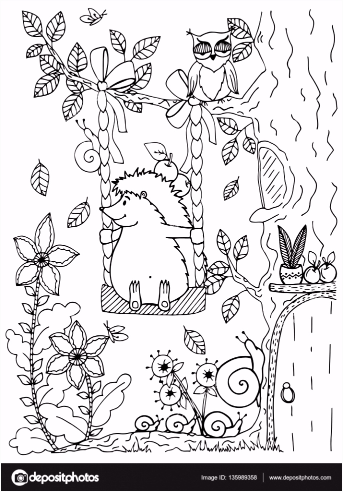 Kleurplaten Egels Doodle Illustratie Van Een Egel Op Een Schommel Vector Kleurplaat I3uq83ejx3 Q5pus0ukas