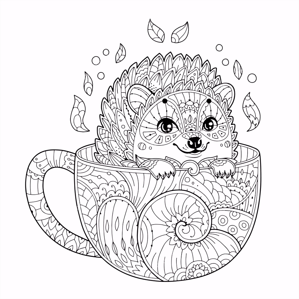 Kleurplaten Egels Egel In Beker Kleurplaat Pagina In Zentangle Stijl — Stockvector F1rz52sgk1 Dmie5miglm