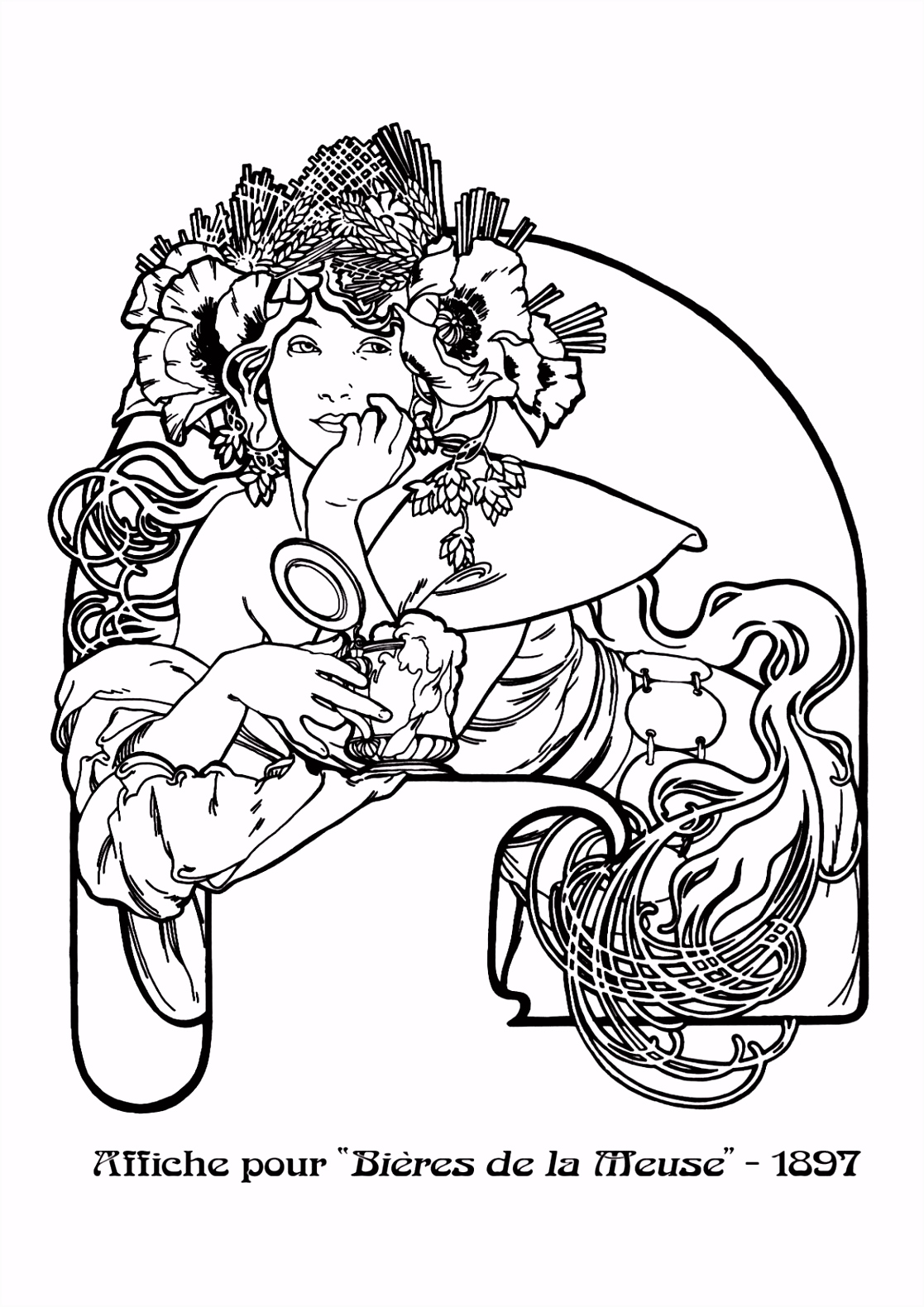 Kleurplaten Franklin Kleurplaat Naar Alfons Mucha Colouring Picture A Mucha Like Bi¨res Y6qn82waw1 Ksccs6yvnu