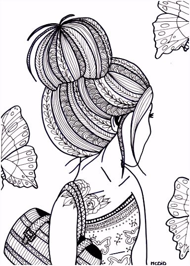 Kleurplaten Handgemaakt Voor Volwassenen Free Coloring Page for Adults Girl with Tattoo Gratis Kleurplaat E8ia89ius8 Vuihsvlyh4