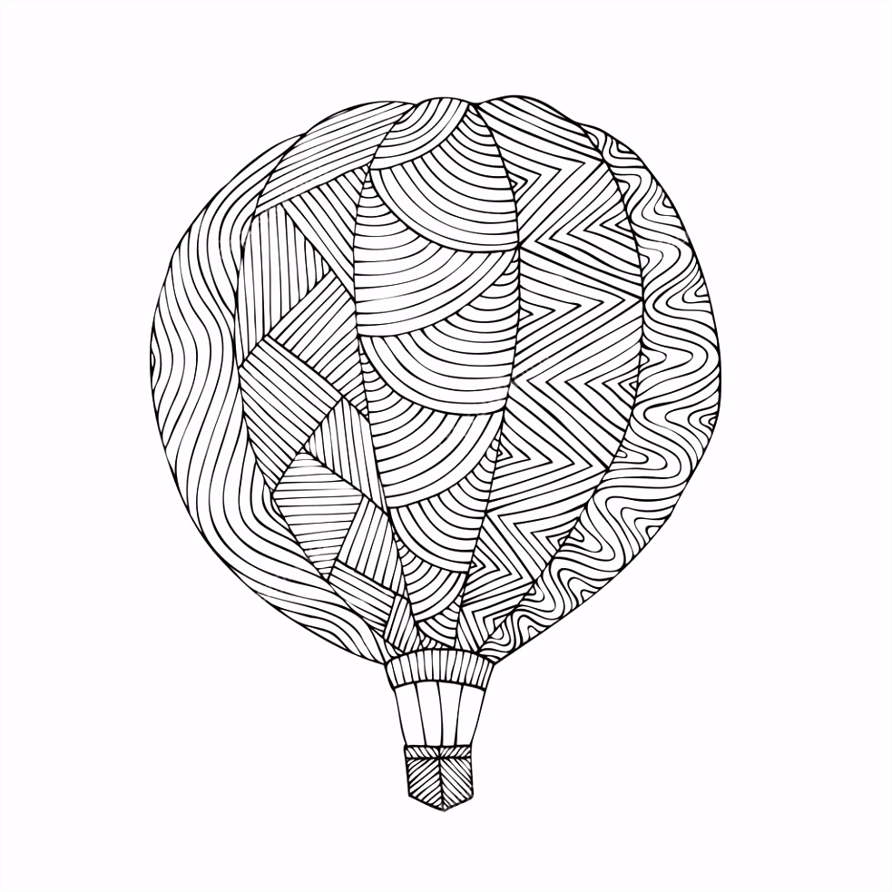 Luchtballon Boek kleurplaat voor volwassene — Stockvector © Jly19