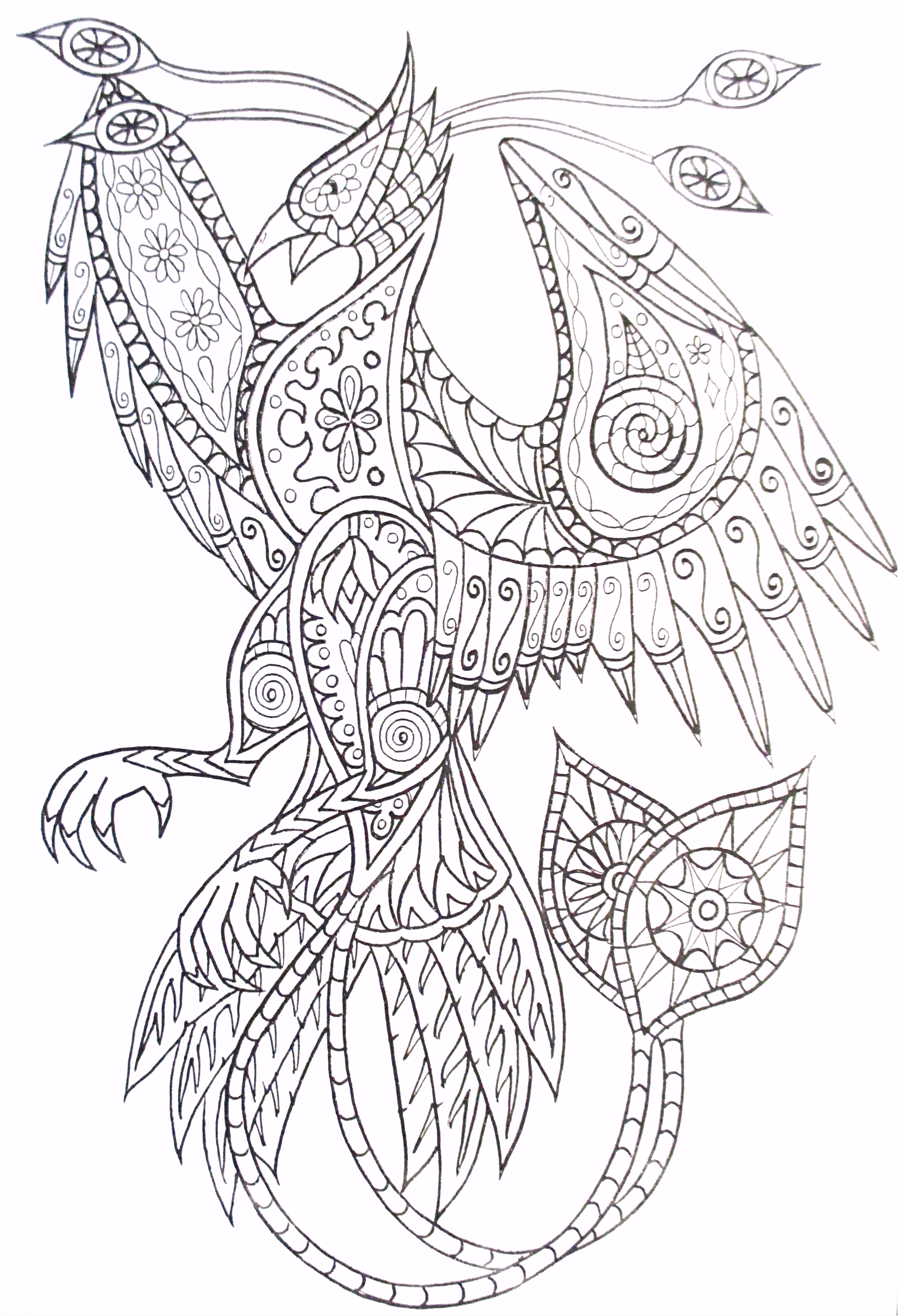 Kleurplaten Handgemaakt Voor Volwassenen Steampunk Phoenix Coloring Page Printable Adult Kleuren Voor N4mw61bdr2 H6zcuuiwts