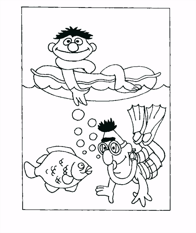 Kleurplaten Jip En Janneke Kleurplaat Bert En Ernie Aan Het Zwemmen Kids N Fun X8oe39bjx3 Qmds04nlqv