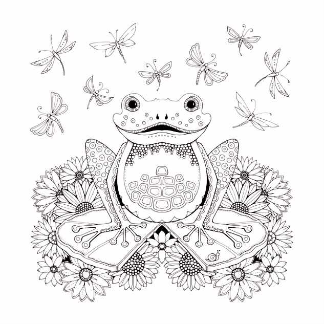 Kleurplaten Kick buttowski Frog Artist Johanna Basford Enchanted forest Coloring Pages Garden J6yc99nro6 K4iv64wkhm