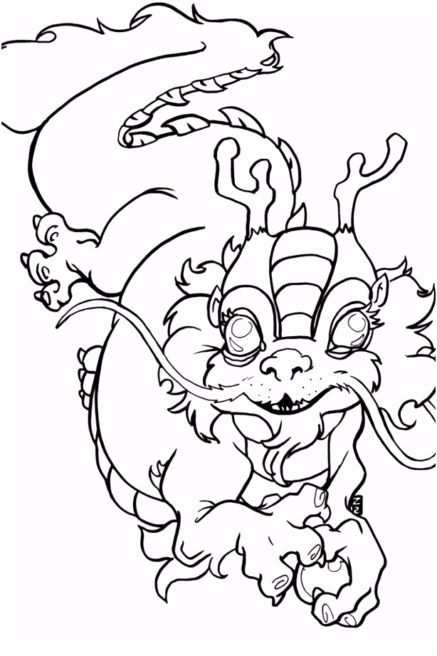 Chinese Dragon Coloring Page Many Interesting Cliparts