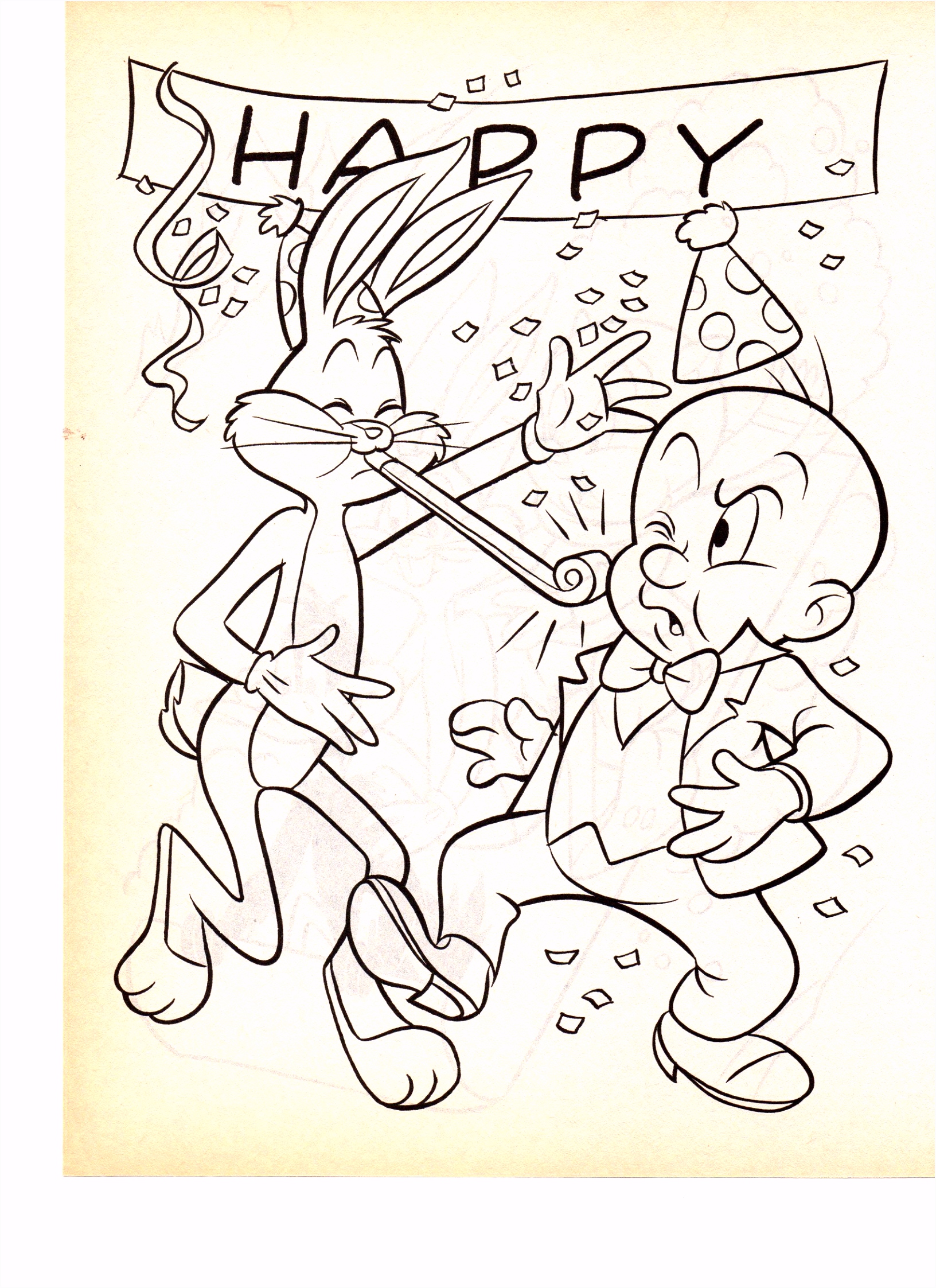 LOONEY TUNES BUGS BUNNY N ELMER FUDD COLORING PAGES