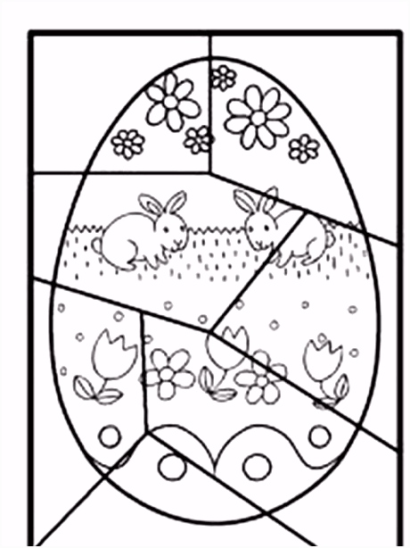 paasei puzzel kleurplaat Thema Pasen