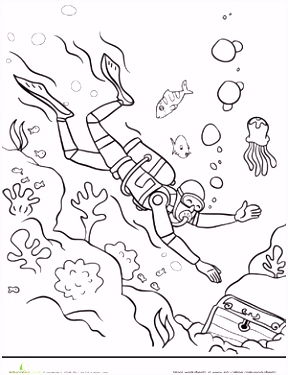 Kleurplaten Piratenplaneet Scuba Diver Coloring Page Design Pinterest I5rn11gdt3 N5idsskdam