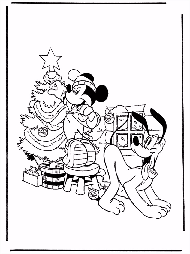 Kleurplaten Pluto Pluto and Mickey with Christmastree Mickey Mouse Z3yu83snn5 R2kfu6uhau