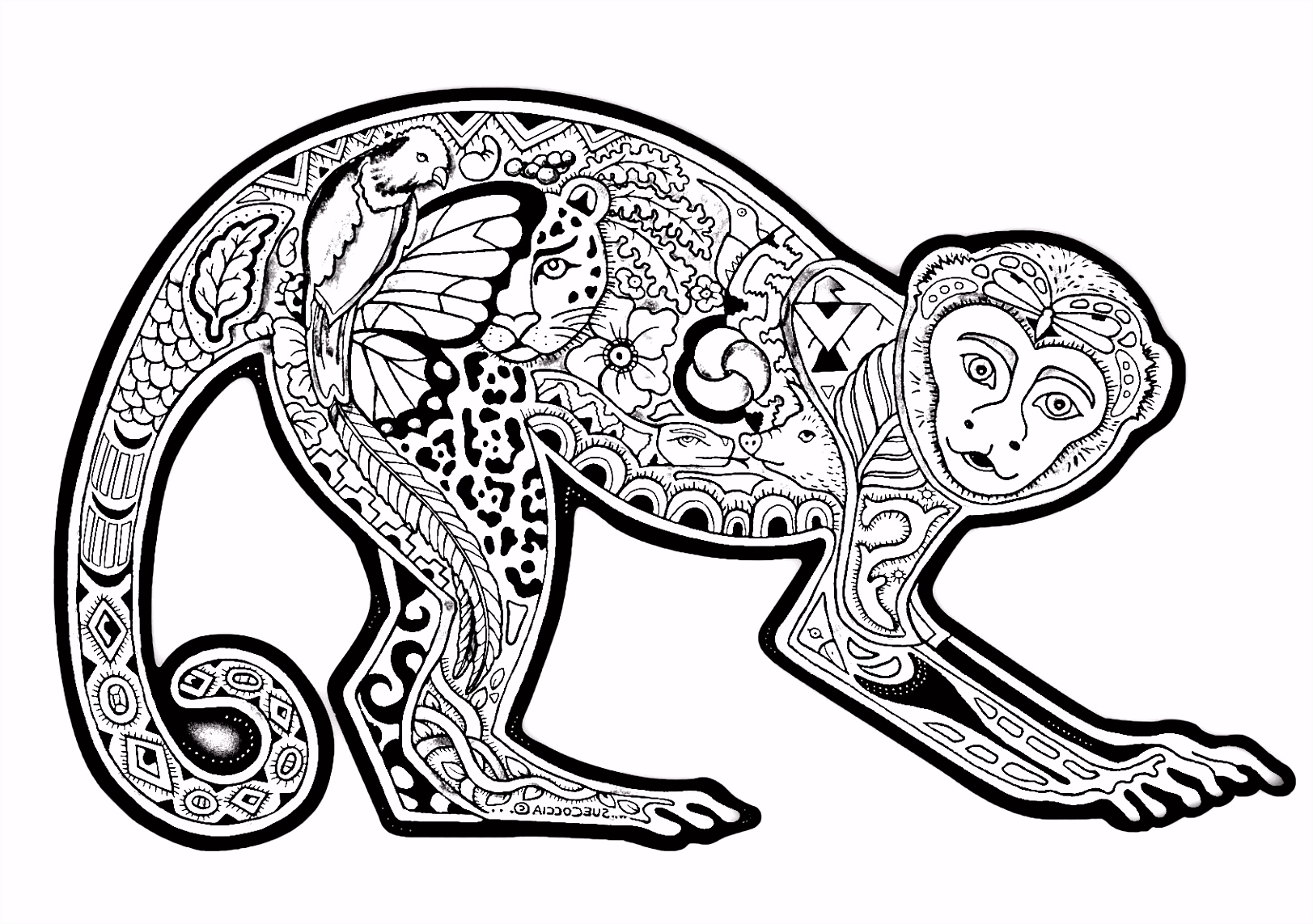 Kleurplaten Robinson Crusoe 3d Free Coloring Page Coloring Difficult Monkey A Coloring Page with A Q5ye96aml3 C4wn5ssae5