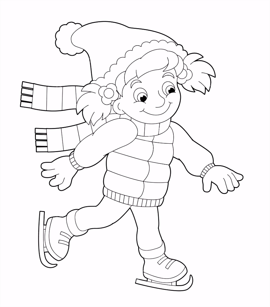 Kleurplaten Schaatsen Meisje Schaatsen Kleurplaat — Stockfoto © Agaes8080 T2ii96gwa0 Svwt65fsl2