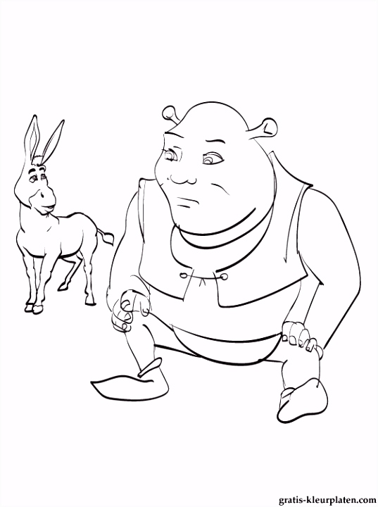 Kleurplaten Shrek Droevige Shrek En Donkey Kleurplaat P8ud15nog8 Xudr05tphh