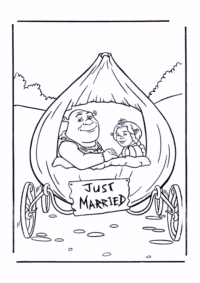 Kleurplaten Shrek Shrek Just Married Shrek Kleurplaten Kleurplaat T3yk70zkn7 H4ue66zly6