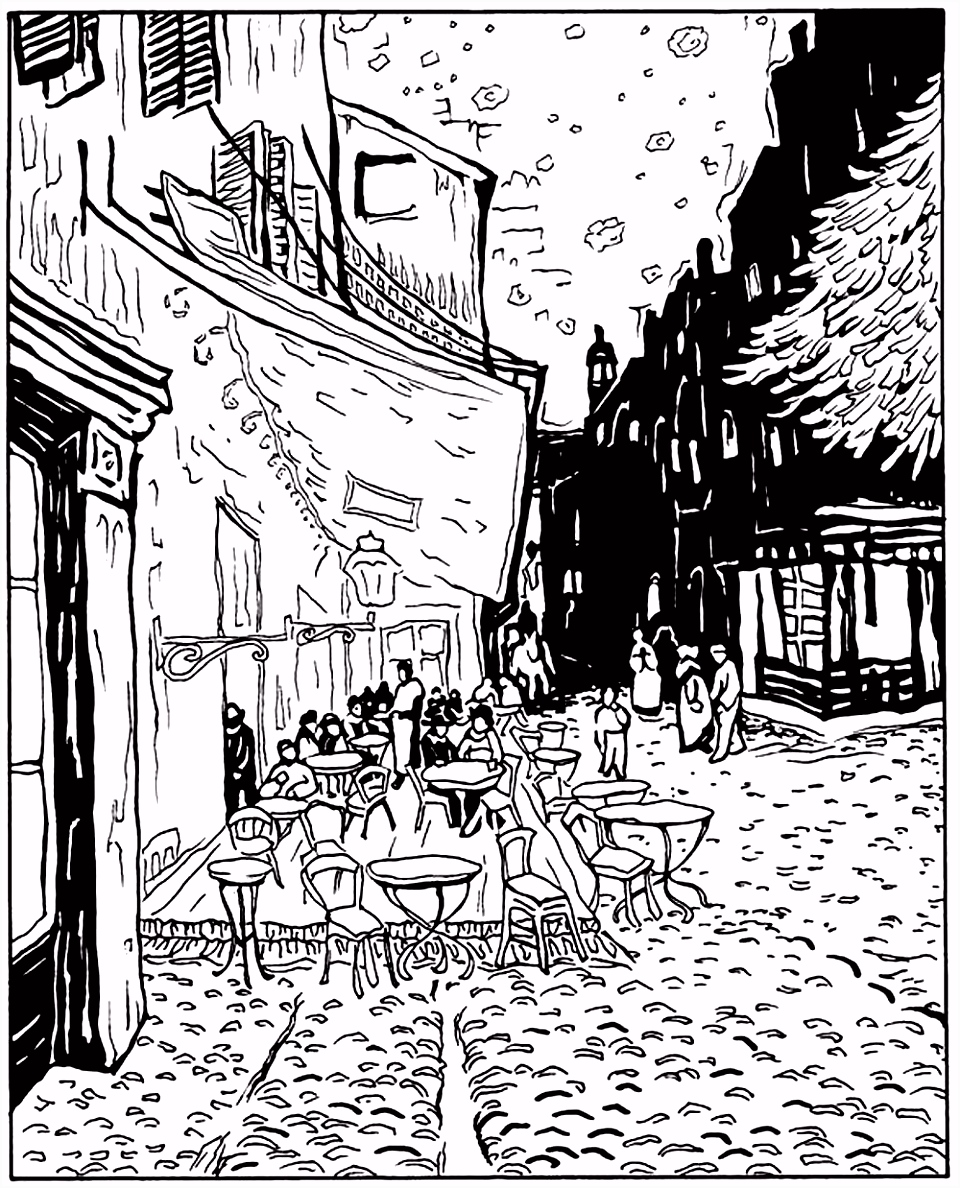 Kleurplaten Vincent Van Gogh Free Coloring Page Coloring Adult Van Gogh Le Cafe De Nuit Coloring H0oi56fkk8 Y6yc54aqf4