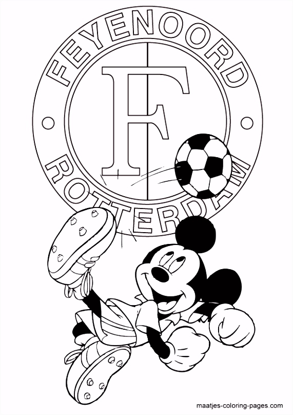 Kleurplaten Voetbalclubs Nederland Feyenoord Mickey Mouse Kleurplaat M0mh53hrt9 Dvbwv2cpnv