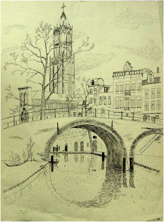 Kleurplaten Windmolens De Dom Van Utrecht Inkt John Van Baal Oostindische Inkt Op S9mj95elw4 Ahbnm5abr5