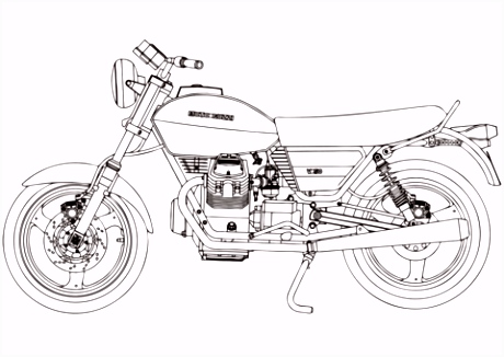 Motorfiets Kleurplaten Moto Guzzi V50 Kleurplaat I5xv25ndc4 Y2behslsv6