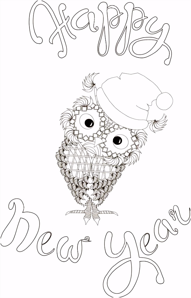 New Years Kleurplaten Happy New Year Zentangle Schattige Uil Kleurplaten Pagina K4uy53rif1 Lsvusuhzhh
