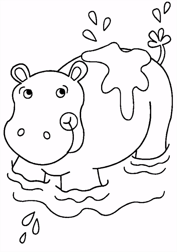 Nijlpaarden Kleurplaat Dieren Kleurplaat Animaatjes