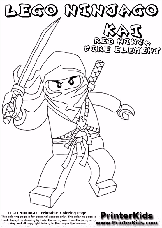 Ninjago Kleurplaten Lego Ninjago Kai with Sword Coloring Page C7ik26wew3 Gmdk60iyf0