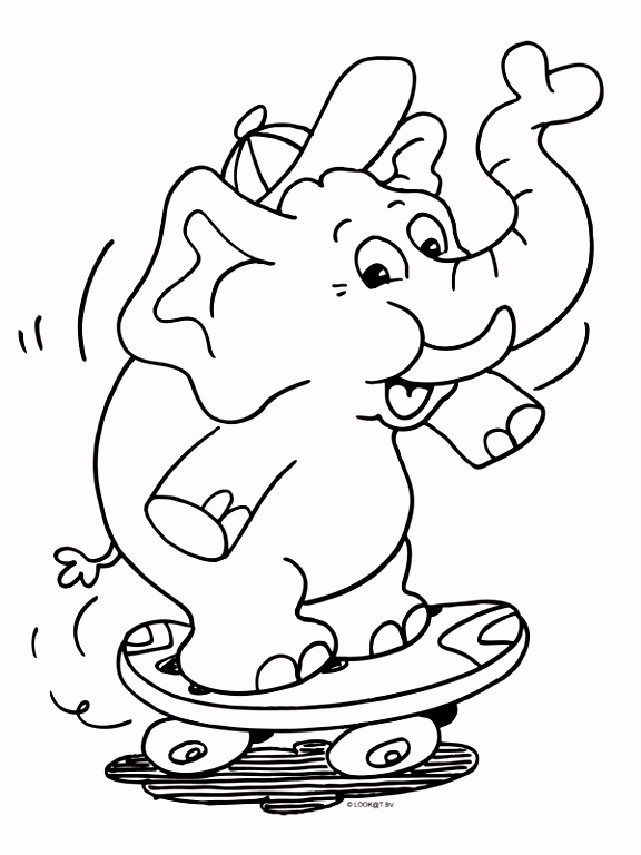 Olifant Kleurplaten Kleurplaat Olifant Op Skateboard Kleurplaten L7gw95slb0 D6nk5swai0