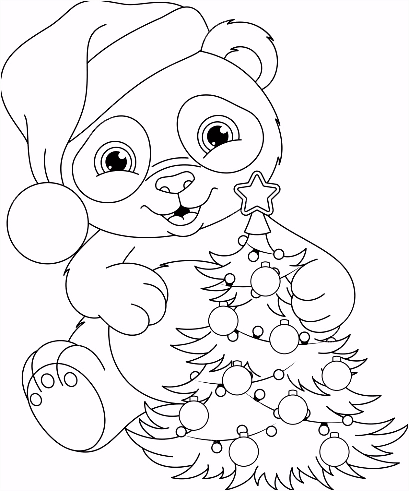 Panda Kleurplaten Panda Kerst Kleurplaat — Stockvector © Malyaka F3yg03upk6 Tuqr54sde5