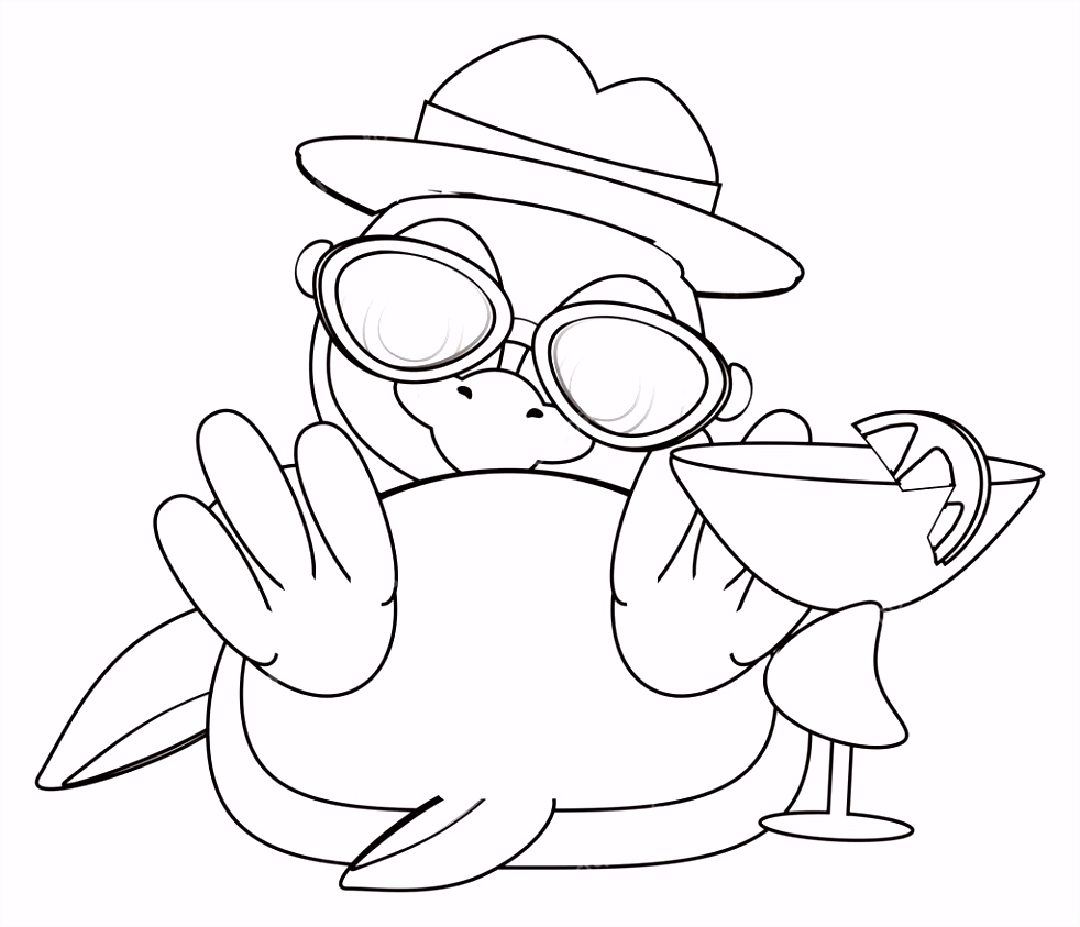 Pinguin Kleurplaten Kleurplaat Pingu¯n In Muts Met Cocktail — Stockfoto © Tatty77tatty B8pf32ird5 W4xg0uucnm