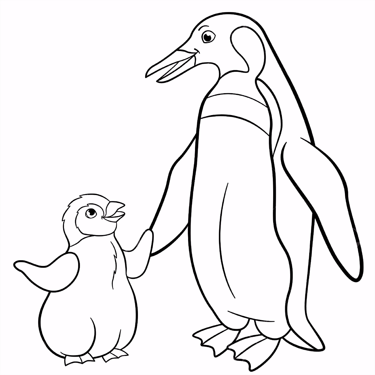 Pinguin Kleurplaten Kleurplaten Moeder Pingu¯n Met Haar Kleine Schattige Baby Royalty U5ga51mnu4 Thupu6raa6