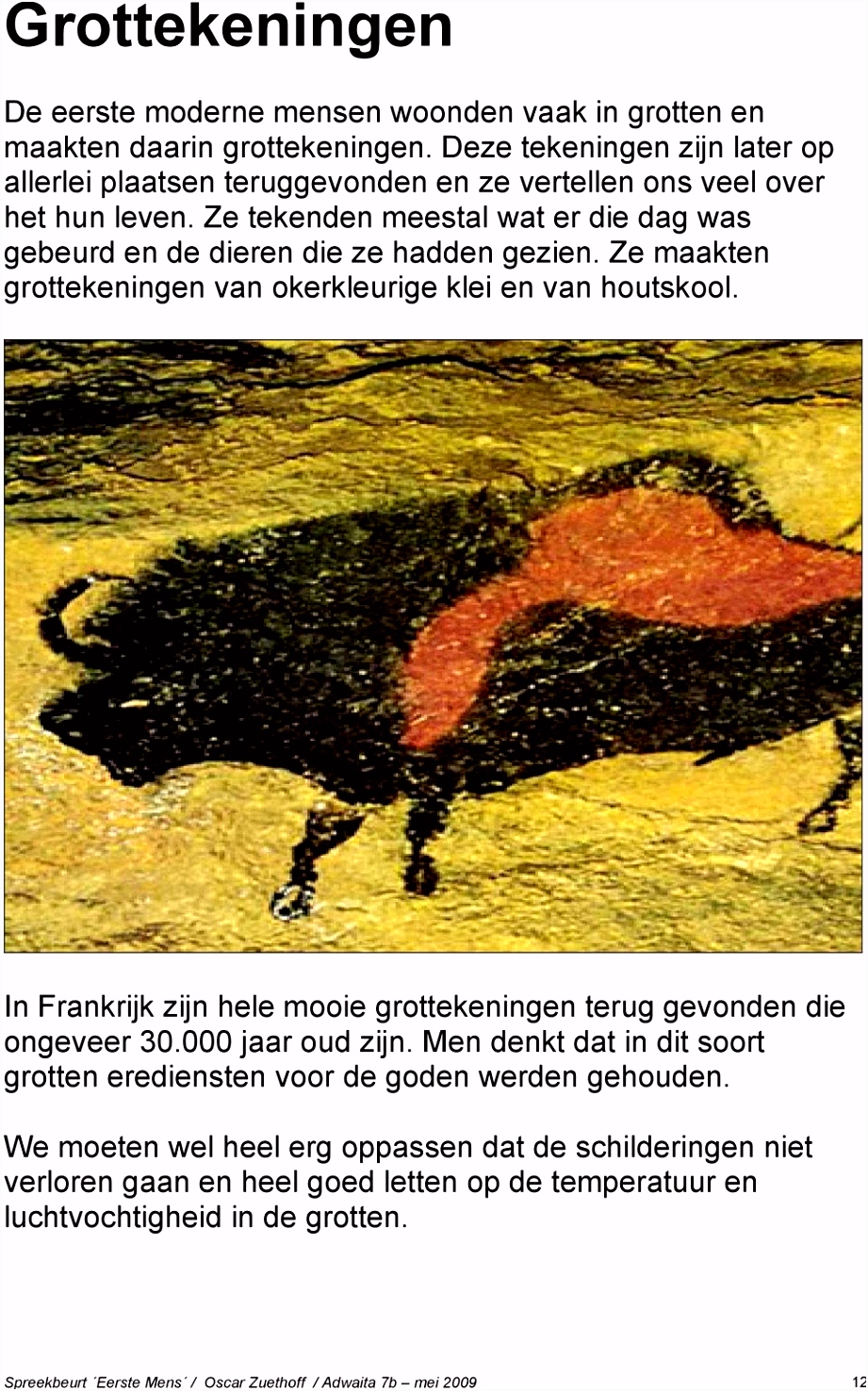 Ik houd mijn spreekbeurt over de eerste mensen en mensachtigen op