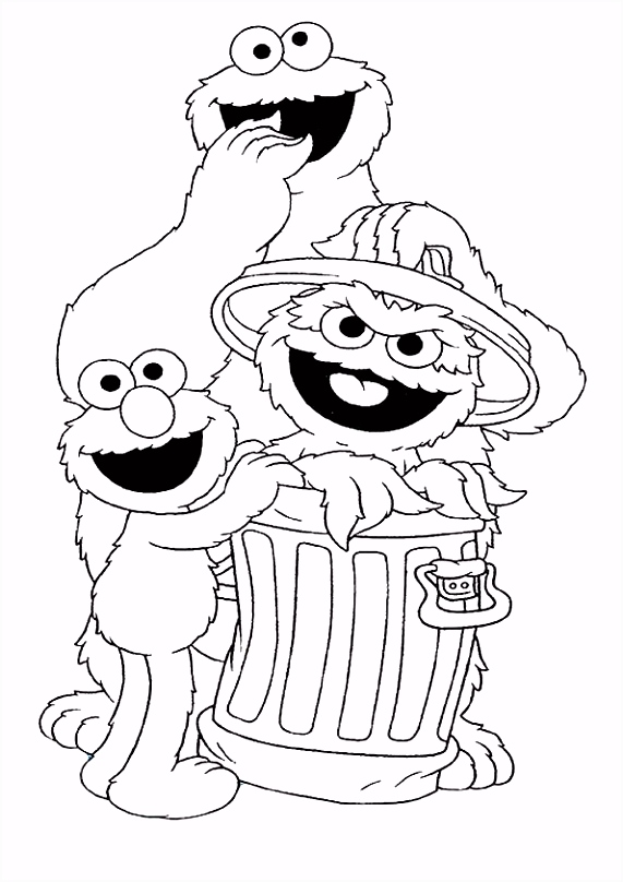 Sesamstraat Kleurplaten Print Koekiemonster Oscar En Elmo Kleurplaat U6dd96wti3 Rubxuukpzu