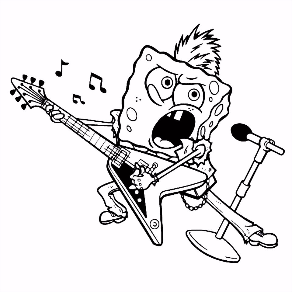 Spongebob Squarepants Kleurplaten Leuk Voor Kids – Spongebob Als Rockster K1rs75sfx3 F5xzvukfq6