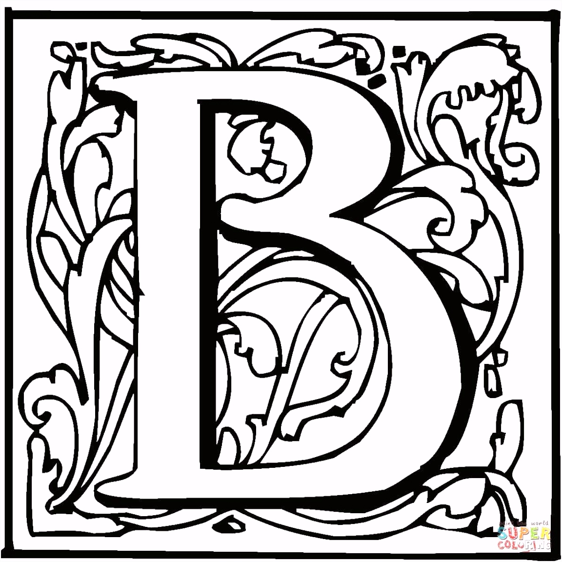 Verzoekje Kleurplaten Van Lillifee Letter B with ornament Coloring Page From English Alphabet with X4yz83vnr8 Duuw0sblgs