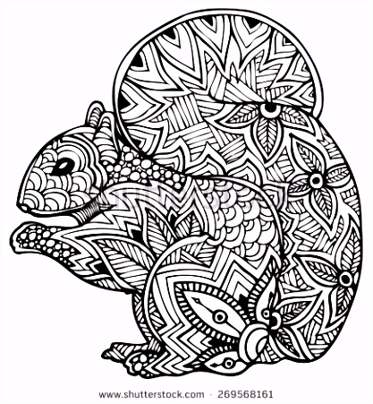 Xxl Kleurplaat Op Rol Zentangle Style Vector Squirrel Stock Vector E5rd68whh5 Fujhvstai2